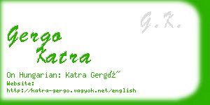 gergo katra business card